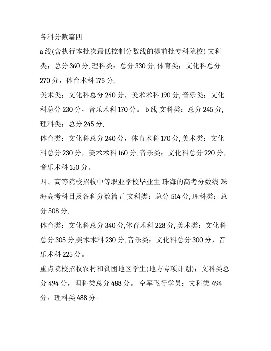 珠海的高考分数线 珠海高考科目及各科分数(5篇)_第3页
