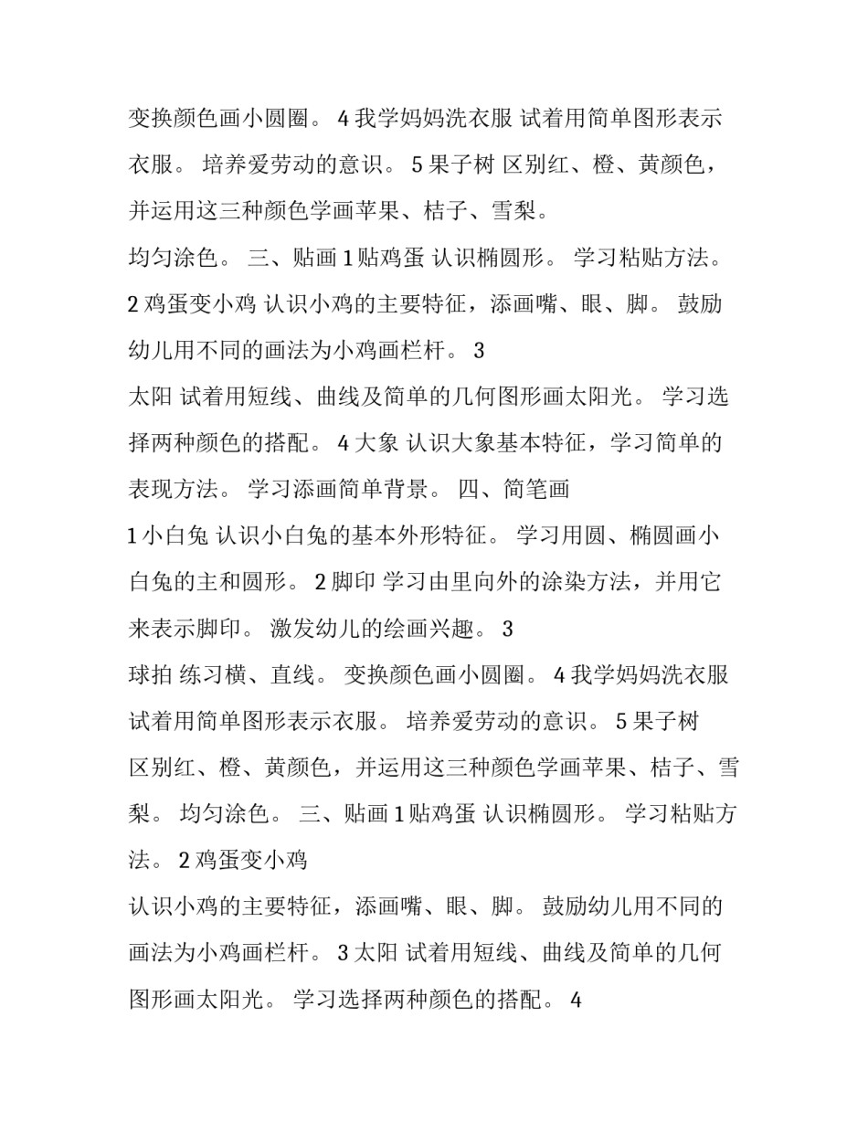 2023年小班美术教学计划春季(五篇)_第2页