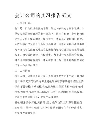 会计公司的实习报告范文