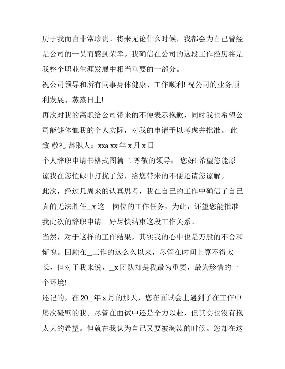 个人辞职申请书格式图(优秀14篇)_第3页
