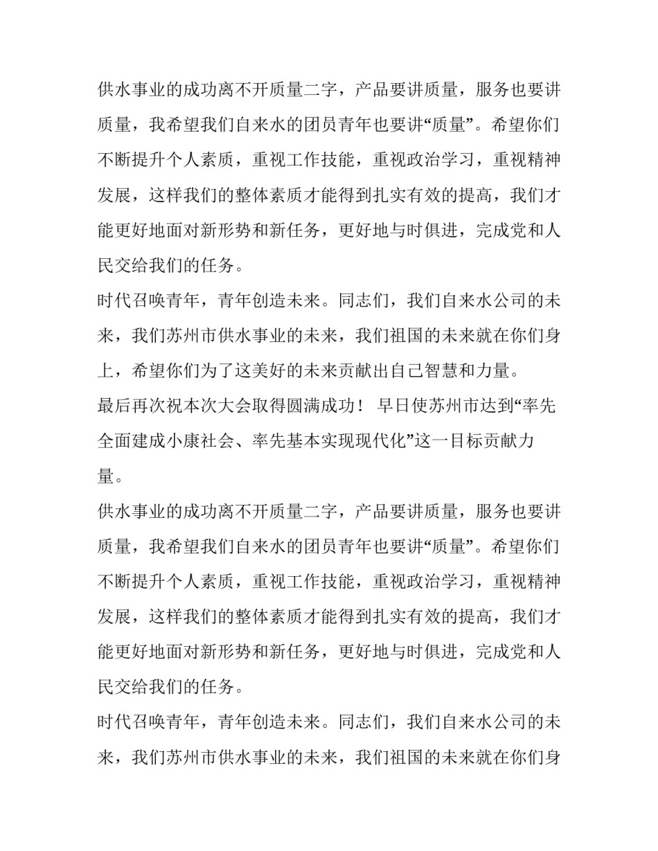 关于公司团员大会的致辞_第2页