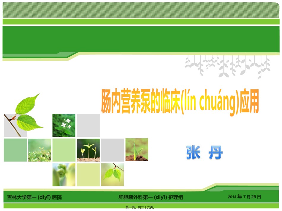 2022年医学专题—肠内营养及泵的使用.ppt_第1页