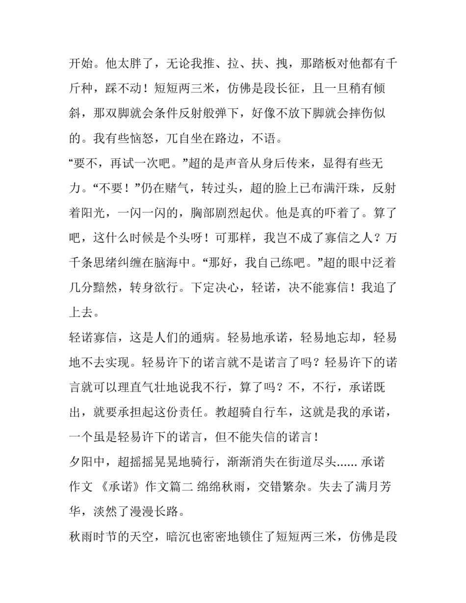 最新承诺 作文 《承诺》作文(4篇)_第2页