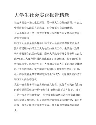 大学生社会实践报告精选