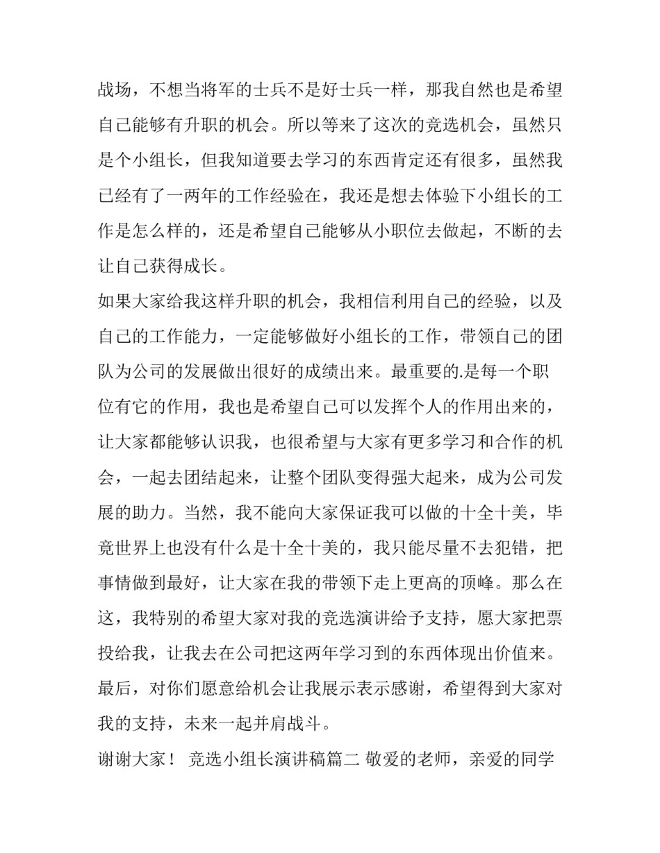 竞选小组长演讲稿(通用15篇)_第3页