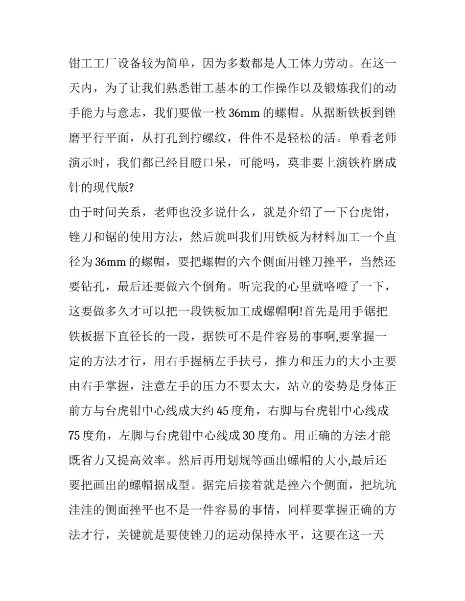 2023年钳工工程基础实训报告(三篇)_第2页