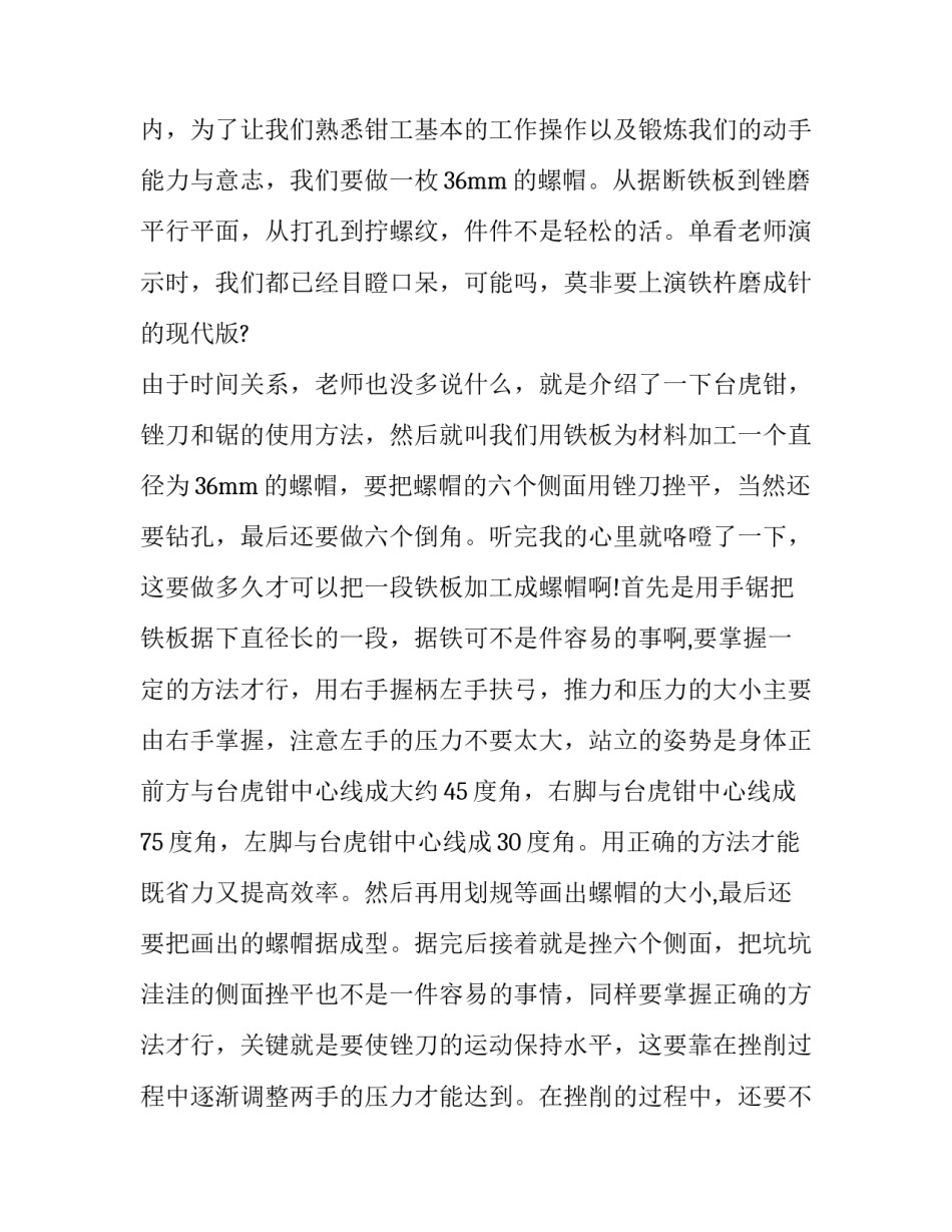 2023年钳工工程基础实训报告(三篇)_第3页