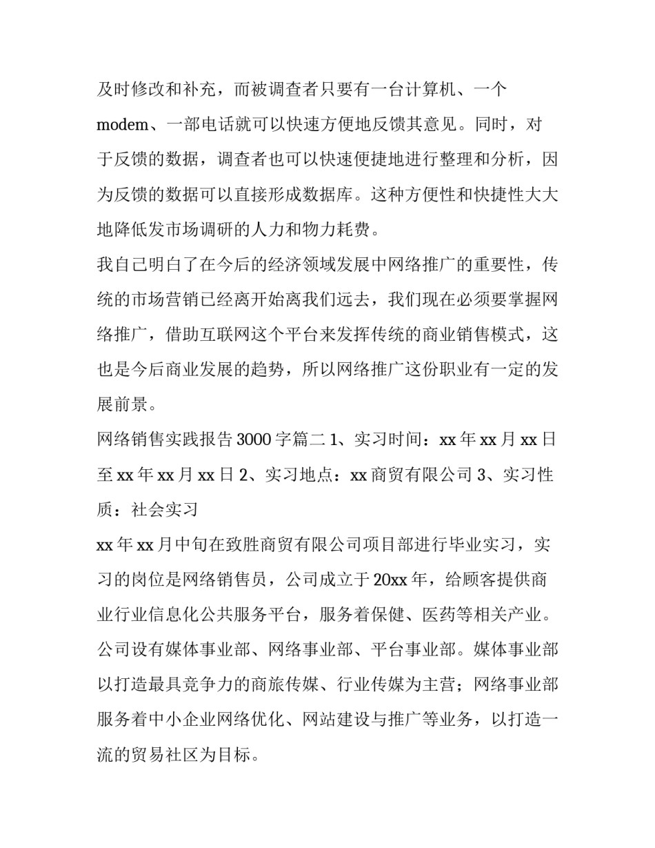 2023年网络销售实践报告3000字(13篇)_第3页