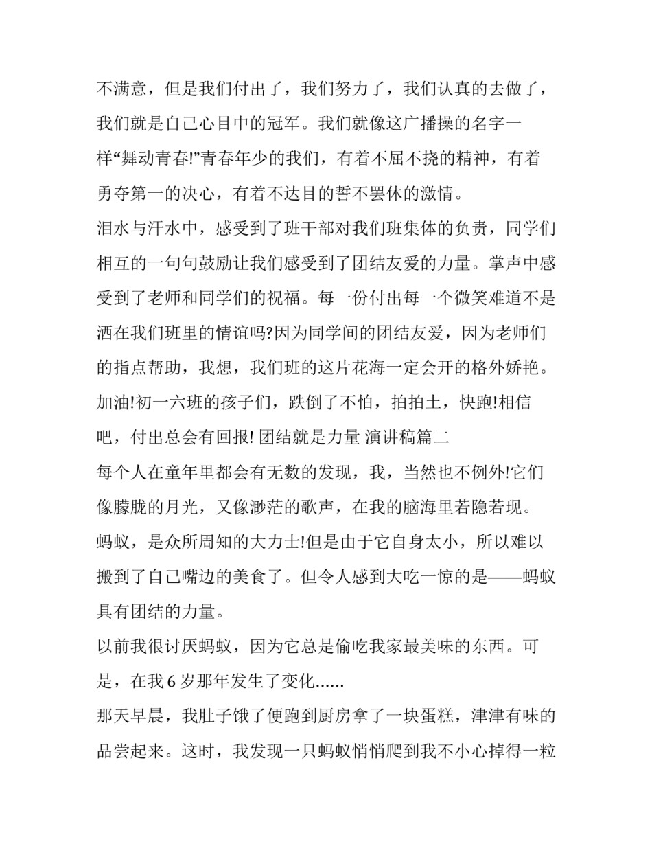 2023年团结就是力量 演讲稿(五篇)_第3页