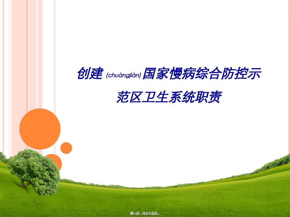 2022年医学专题—创建国家慢病综合防控示范区卫生系统职责分析.ppt_第1页