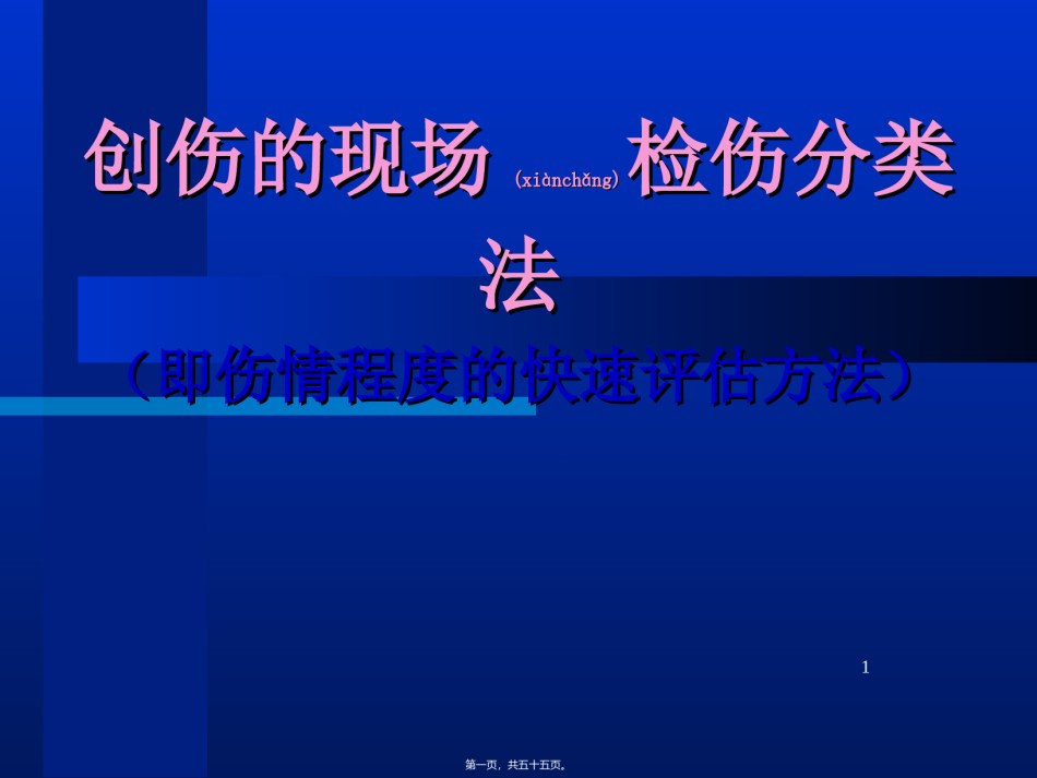 2022年医学专题—创伤的现场检伤分类法伤情程度的快速评估方法.ppt_第1页