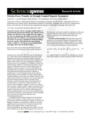 2022年医学专题—磁共振(磁谐振耦合)无线充电技术鼻祖级文章-英文原文.doc