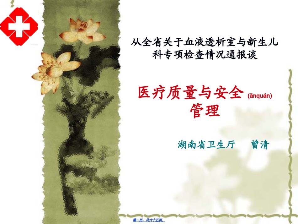 2022年医学专题—从全省关于血液透析室与新生儿科专项检查情况通报谈..ppt_第1页