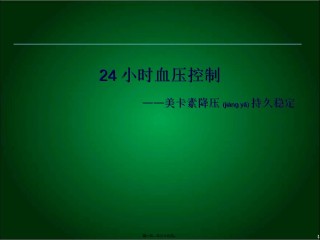 2022年医学专题—从指南看看24小时血压控制-美卡素.ppt