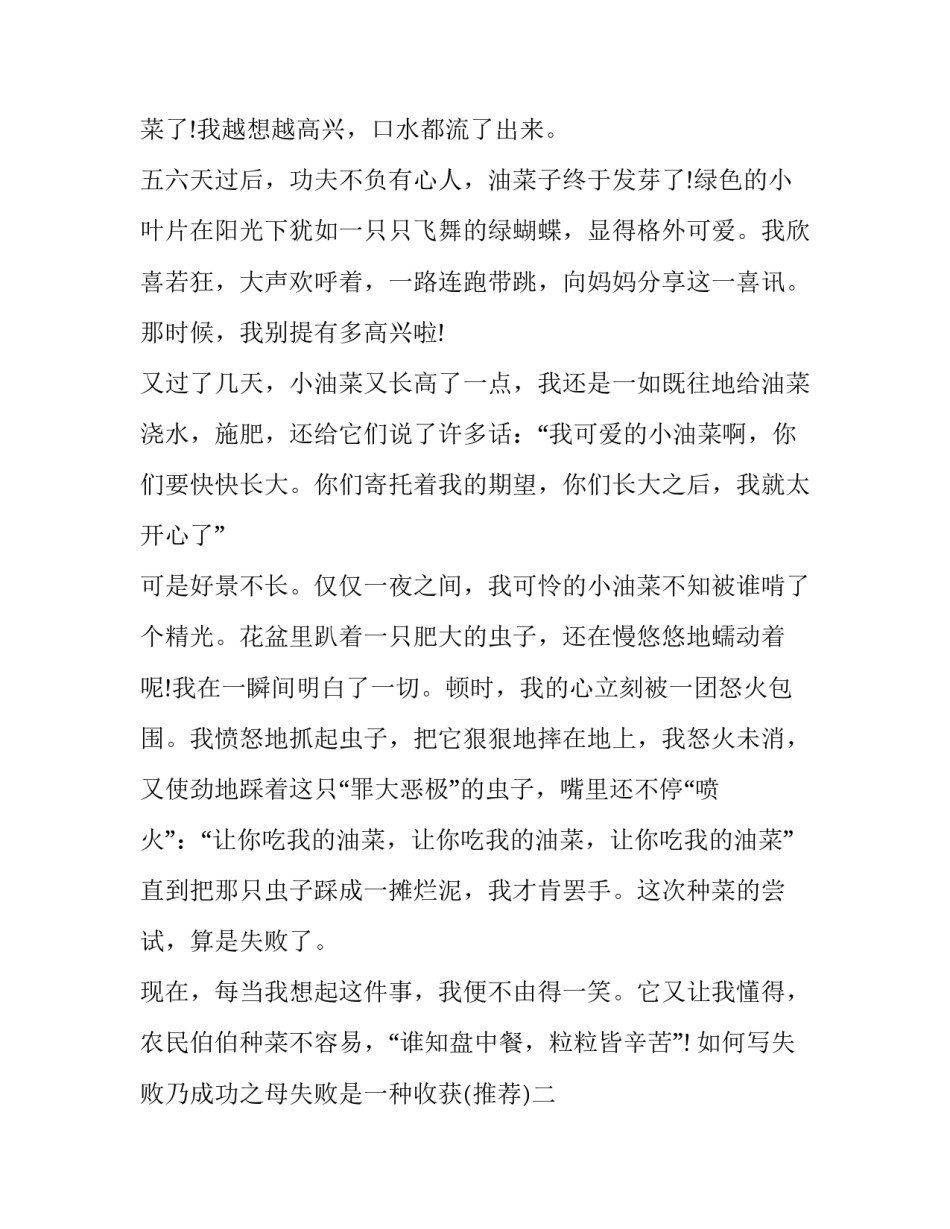 失败乃成功之母失败是一种收获 成功是失败之母那成功是失败的什么(五篇)_第2页