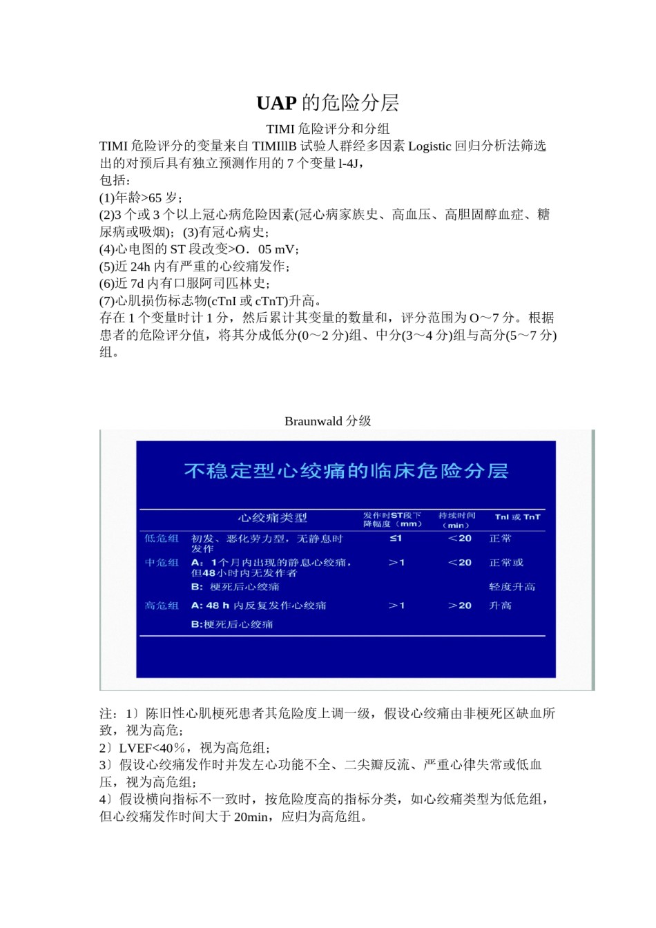 2022年医学专题—不稳定型心绞痛-UAP的危险分层.docx_第1页