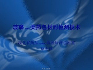 2022年医学专题—玻璃类药包材的检测技术.ppt