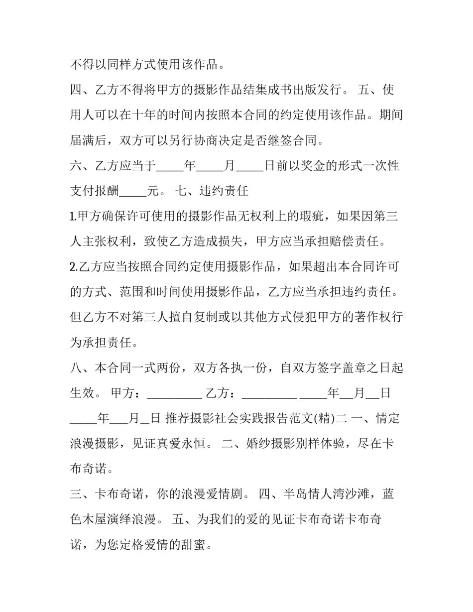 摄影社会实践报告范文 摄影社会实践调查报告(五篇)_第2页