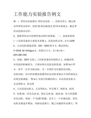 工作能力实验报告例文