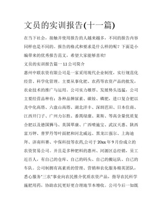 文员的实训报告(十一篇)