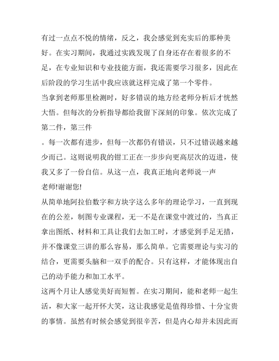 最新大学生钳工实训报告内容(12篇)_第3页