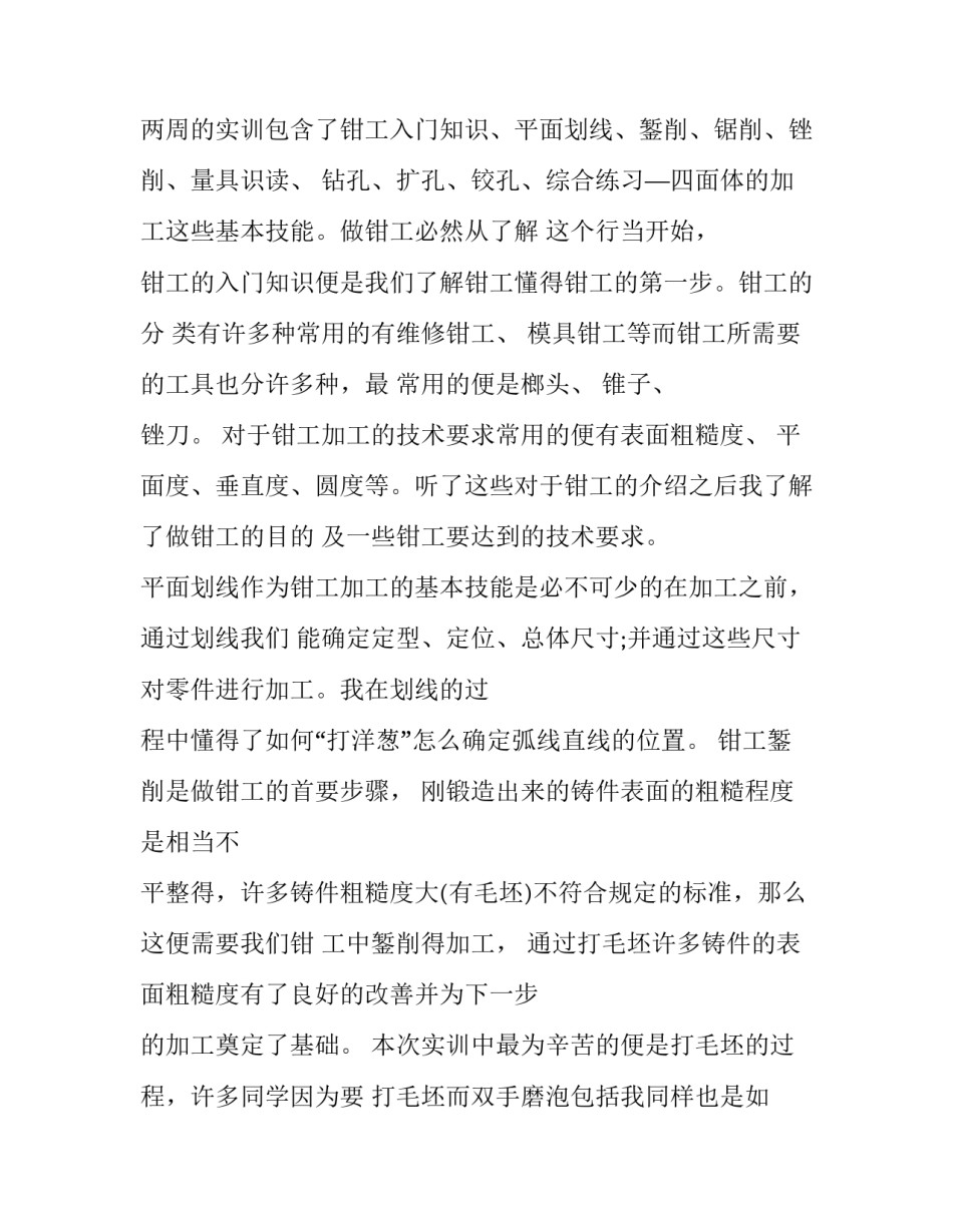 最新钳工实训报告(13篇)_第3页