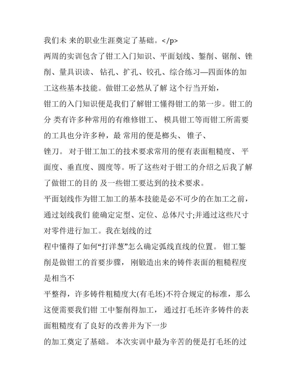 钳工实训报告1500字(十三篇)_第3页