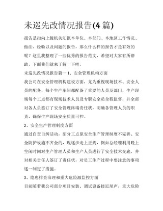 未巡先改情况报告(4篇)