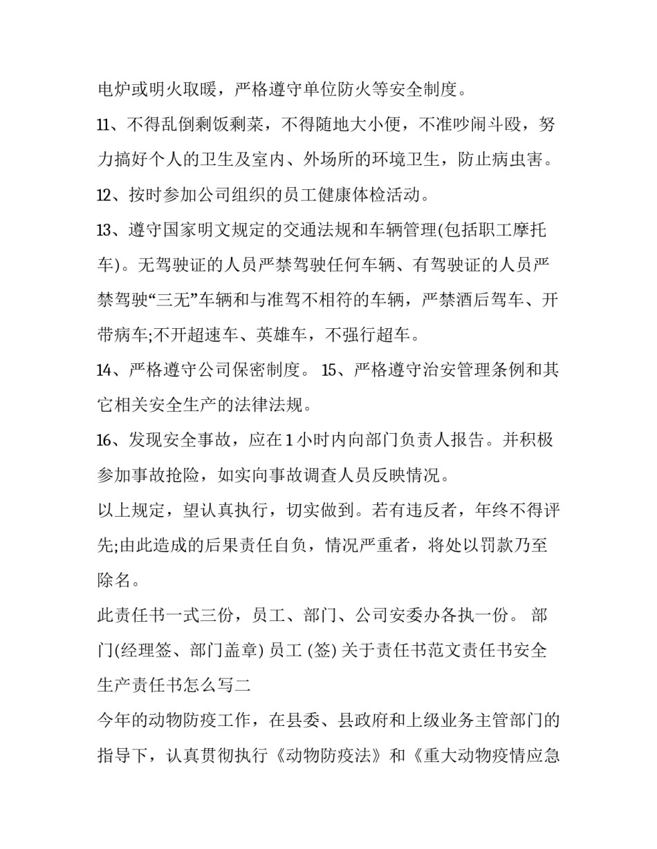 责任书范文责任书安全生产责任书怎么写 负责人安全生产责任书范本(三篇)_第3页