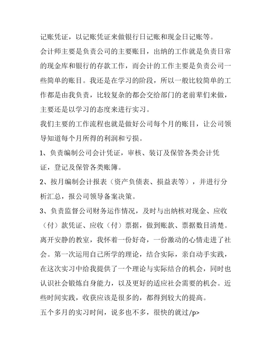 2023年会计专业实践报告 会计实习报告5000字(7篇)_第2页