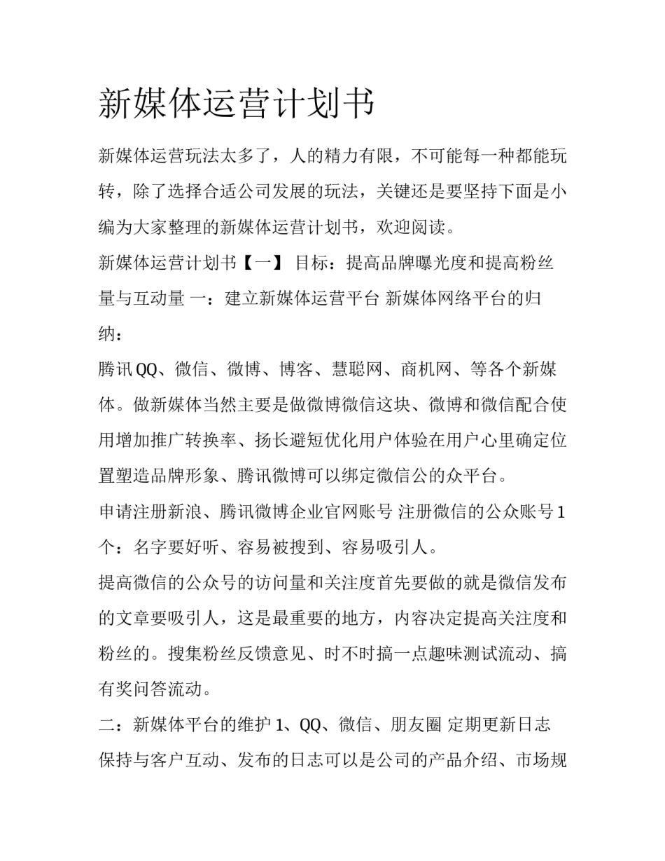 新媒体运营计划书_第1页