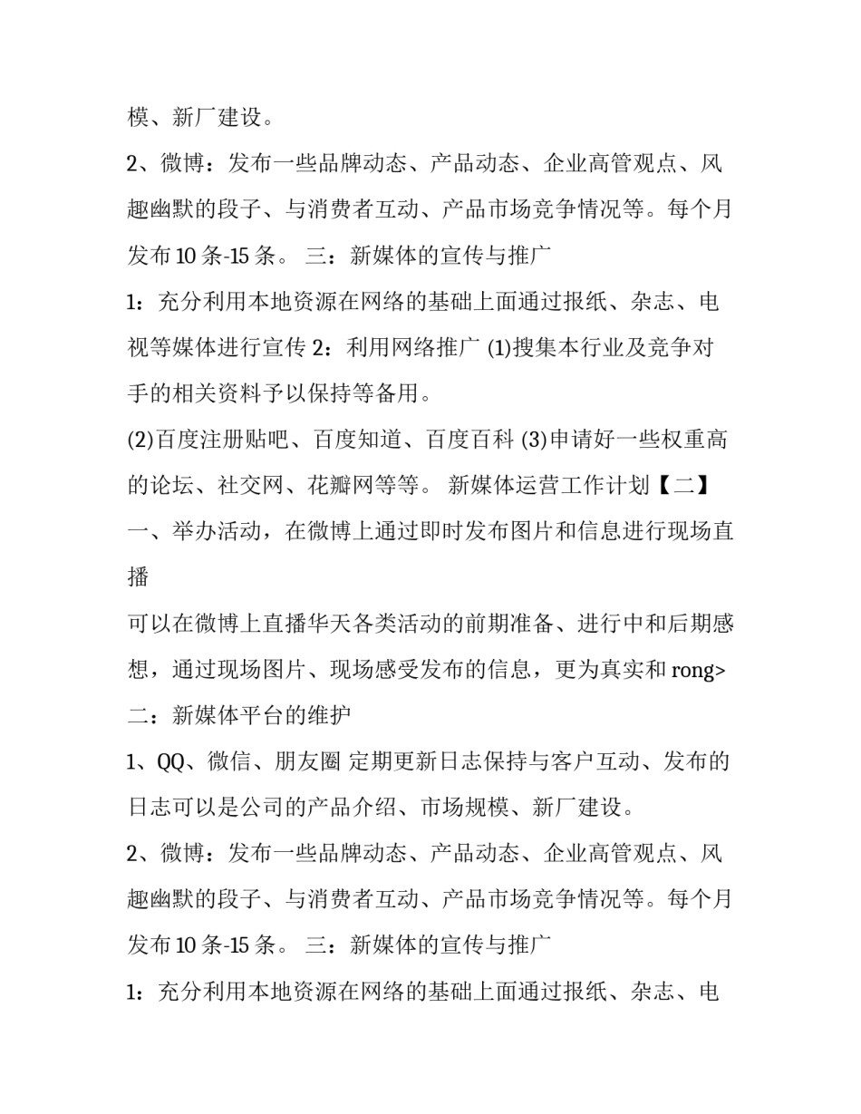 新媒体运营计划书_第2页