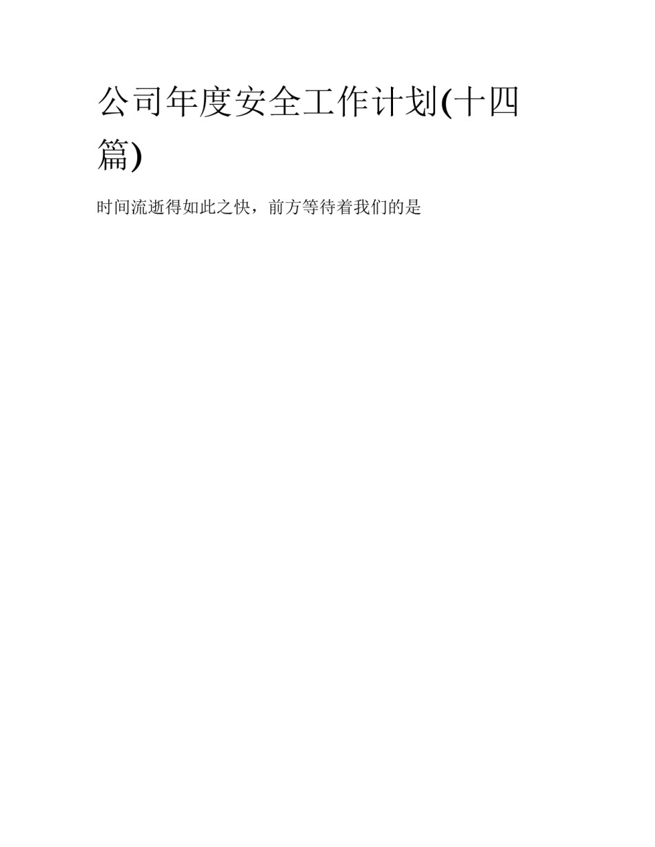 公司年度安全工作计划(十四篇)_第1页