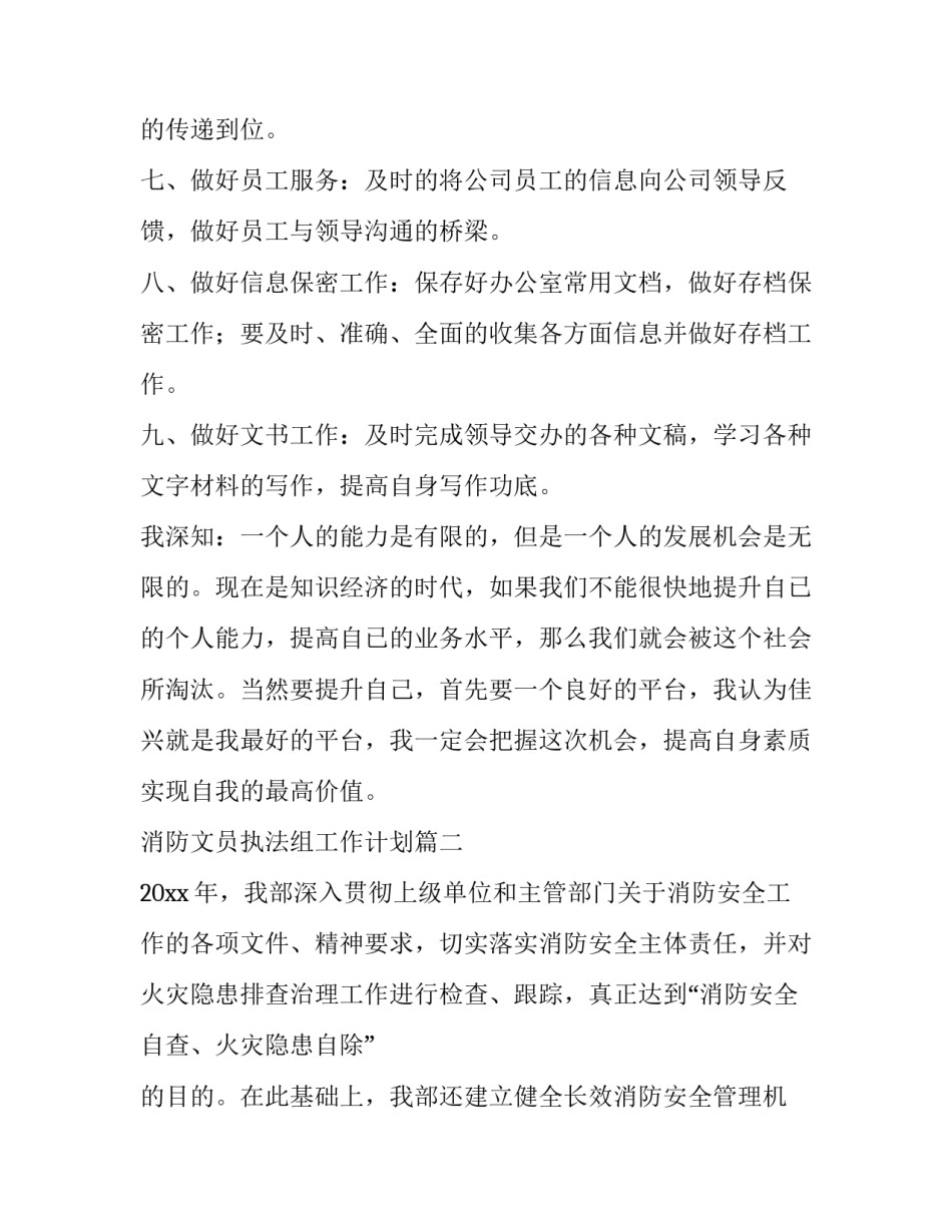 最新消防文员执法组工作计划优秀_第2页