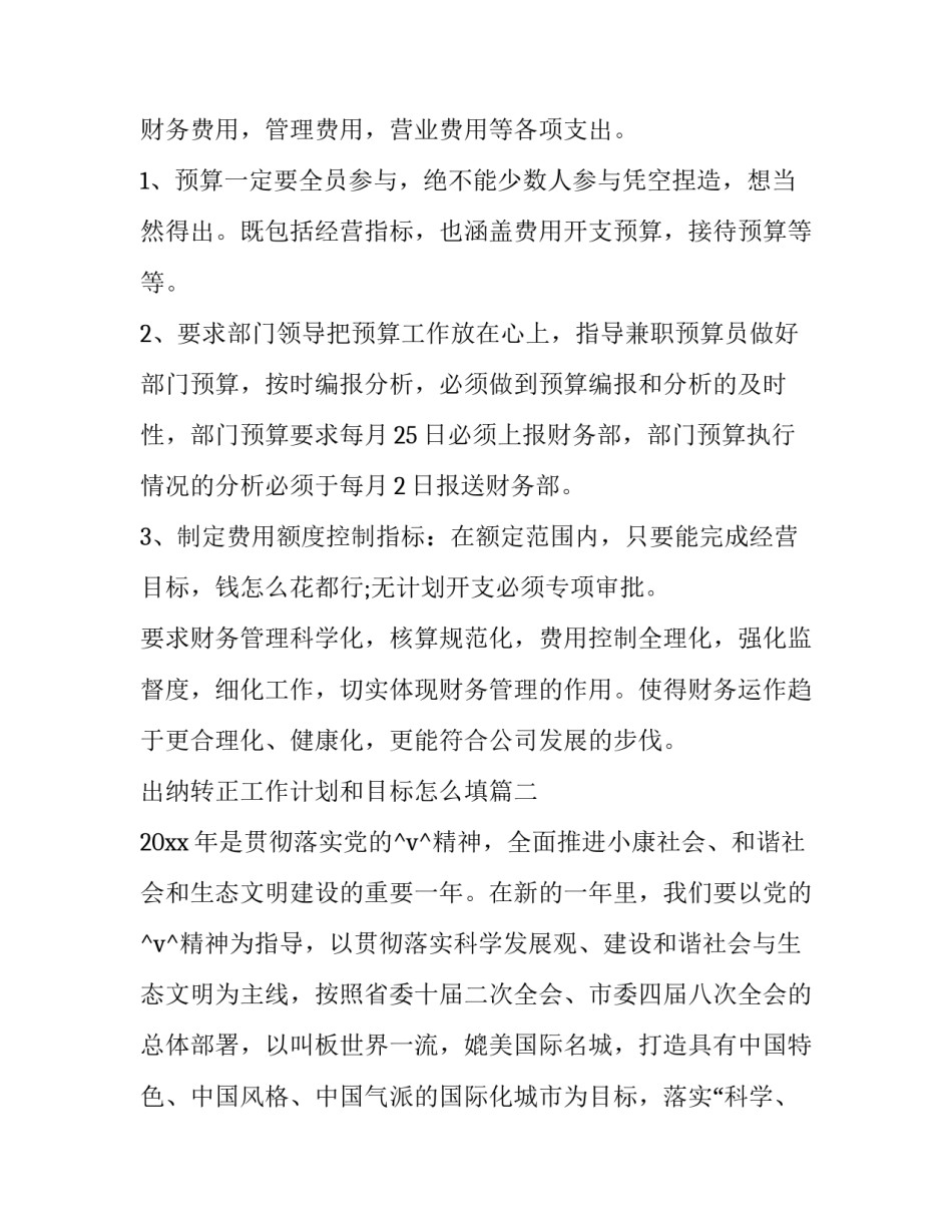 出纳转正工作计划和目标怎么填(31篇)_第2页