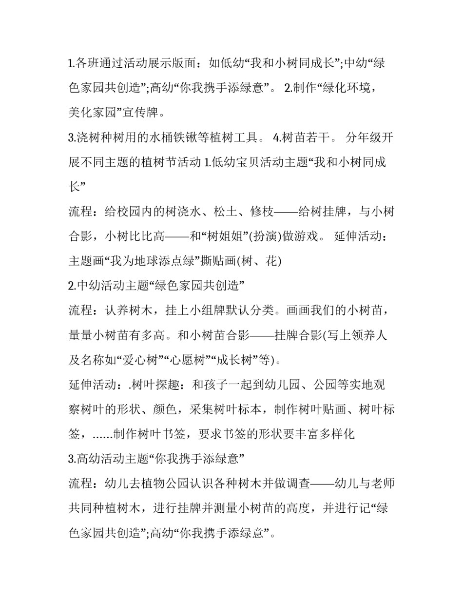 2023年幼儿园植树节活动策划方案及流程(6篇)_第2页