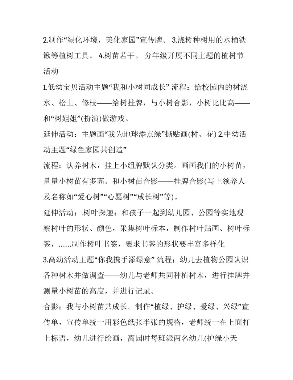2023年幼儿园植树节活动策划方案及流程(6篇)_第3页