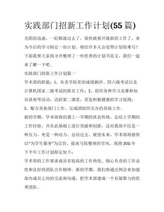 实践部门招新工作计划(55篇)