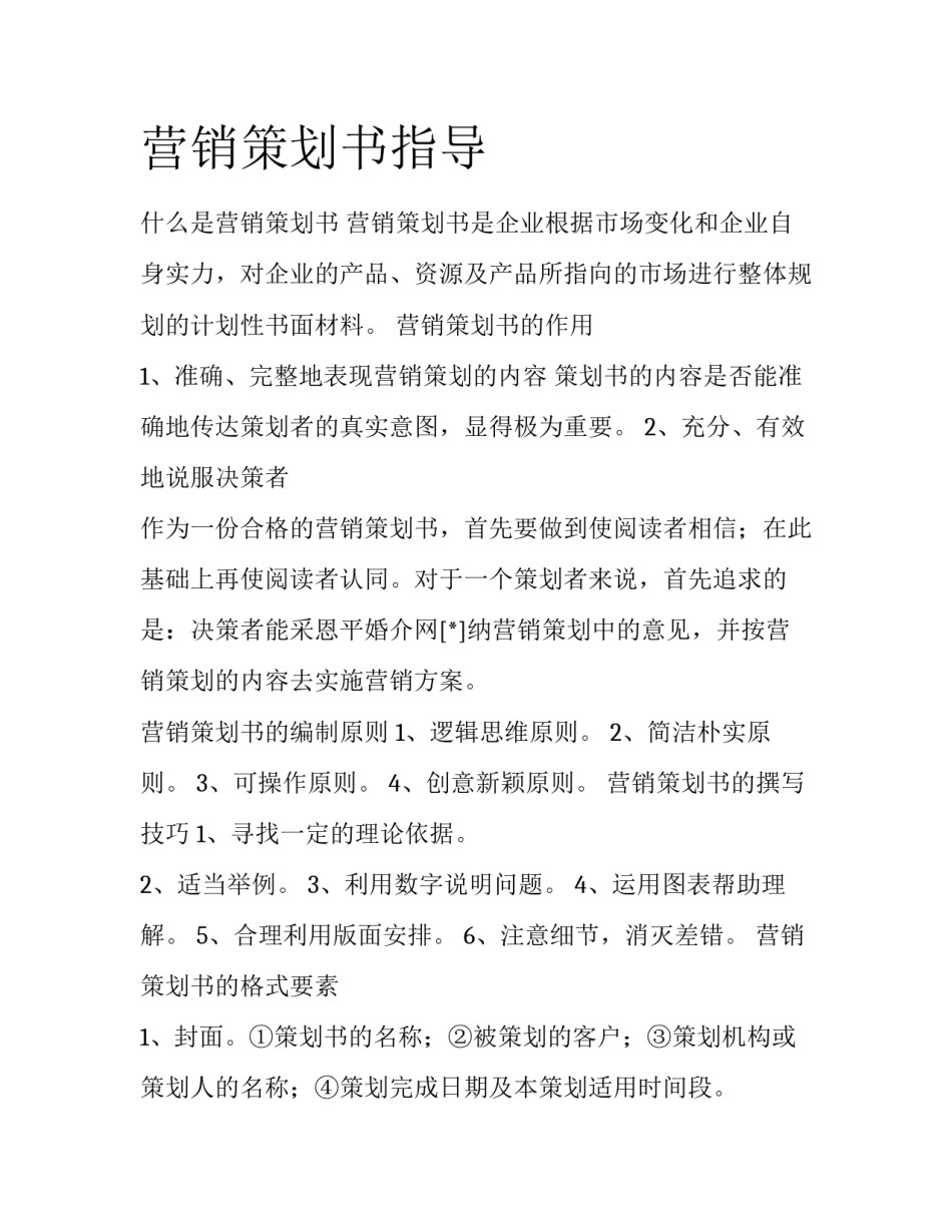 营销策划书指导_第1页
