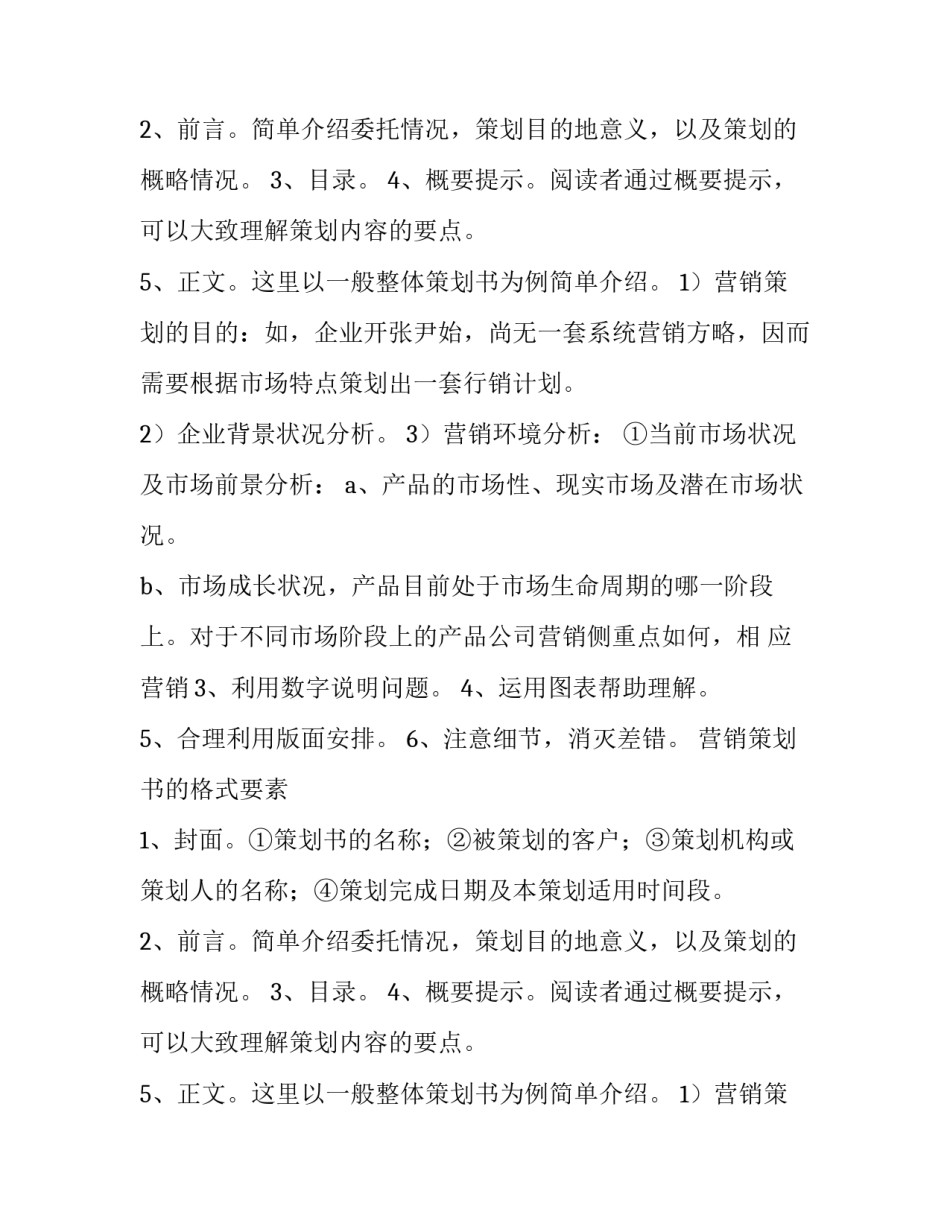 营销策划书指导_第2页