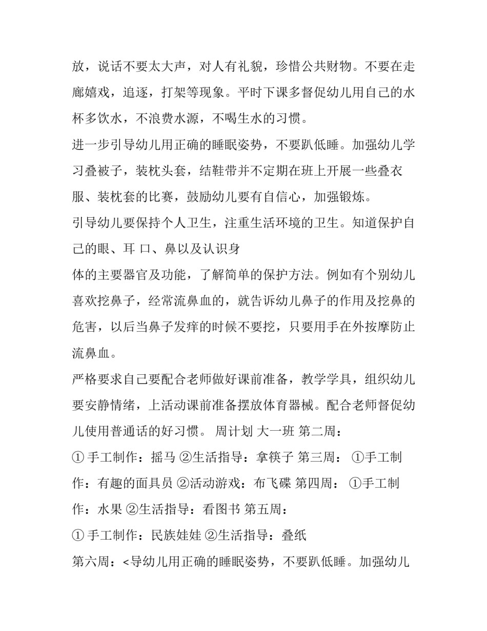 大班个人计划 大班个人计划下学期(9篇)_第2页