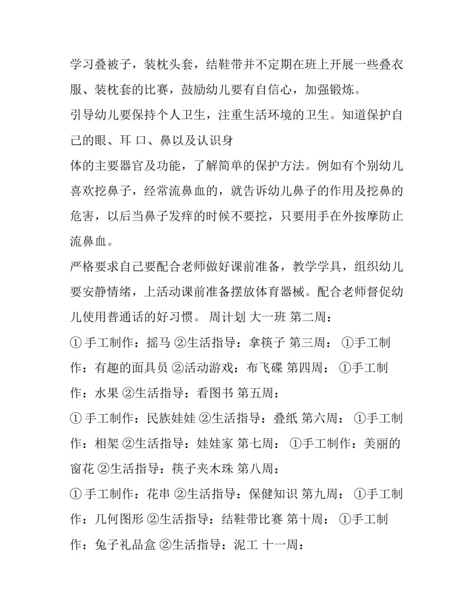 大班个人计划 大班个人计划下学期(9篇)_第3页