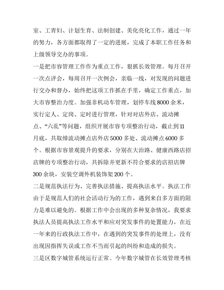 城管局局长述职述廉报告 城管执法局局长述职报告(三篇)_第2页