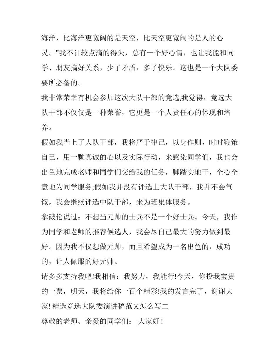 竞选大队委演讲稿范文怎么写 竞选大队委的演讲稿格式(5篇)_第2页