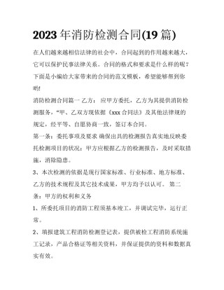 2023年消防检测合同(19篇)