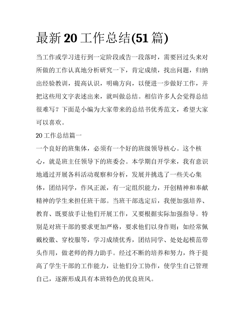 最新20工作总结(51篇)_第1页