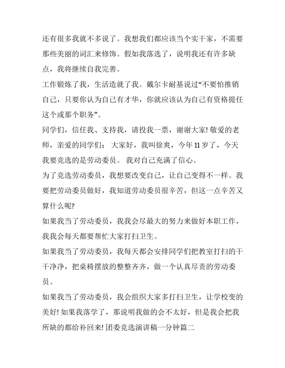 团委竞选演讲稿一分钟(大全7篇)_第3页