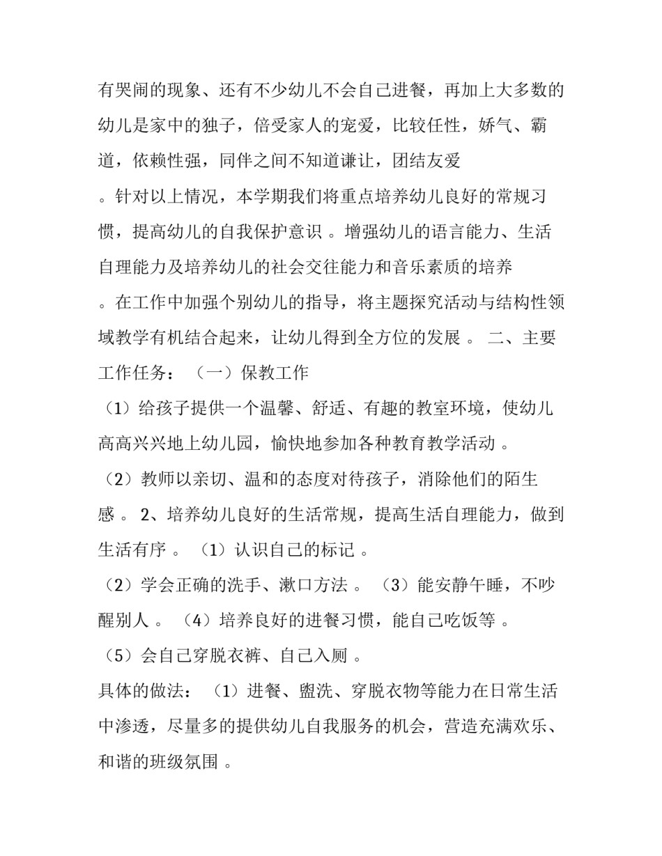 小班级长工作计划网(大全7篇)_第3页