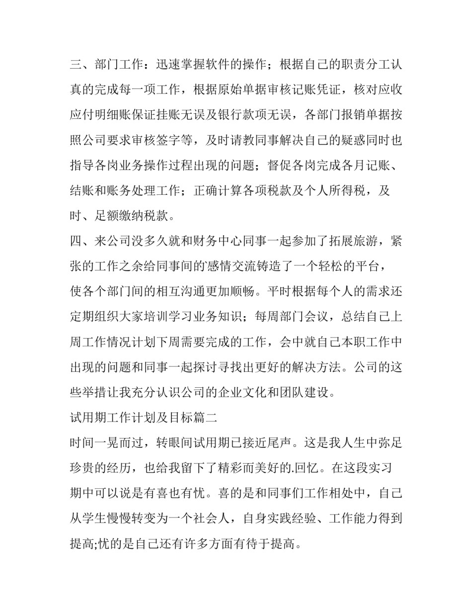 2023年试用期工作计划及目标(模板6篇)_第2页