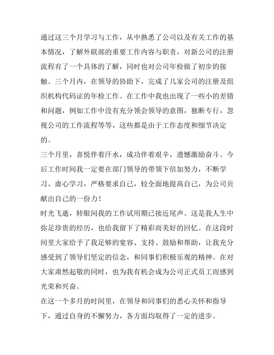 2023年试用期工作计划及目标(模板6篇)_第3页